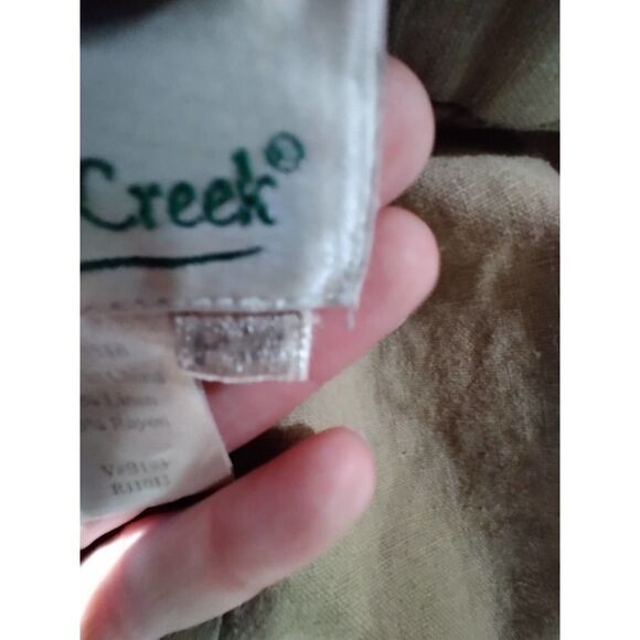 COLDWATER CREEK 100% LINEN LAGENLOOK WOMENS PANTS TAN ELASTIC WAIST SIZE MEDIUM - Picture 4 of 6